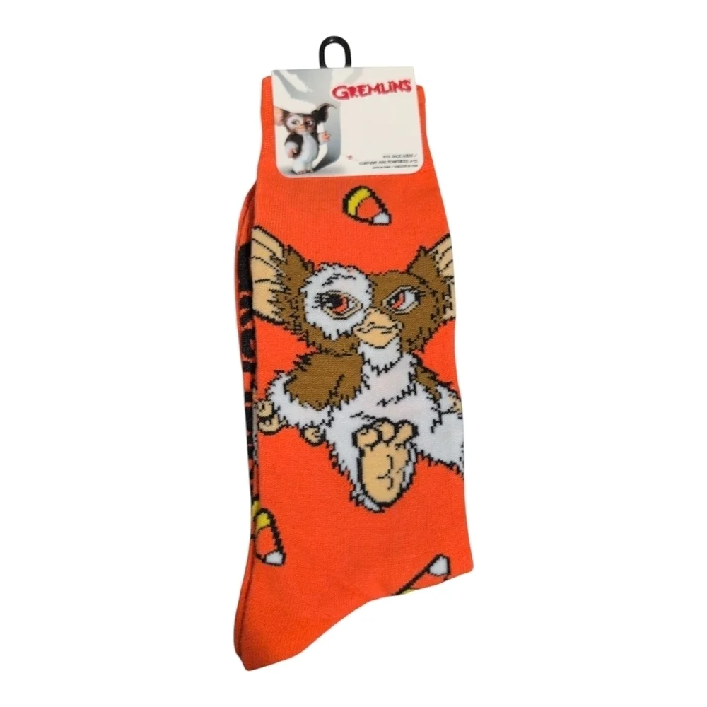 Gremlins Orange Halloween Candy Corn Socks 1Pait